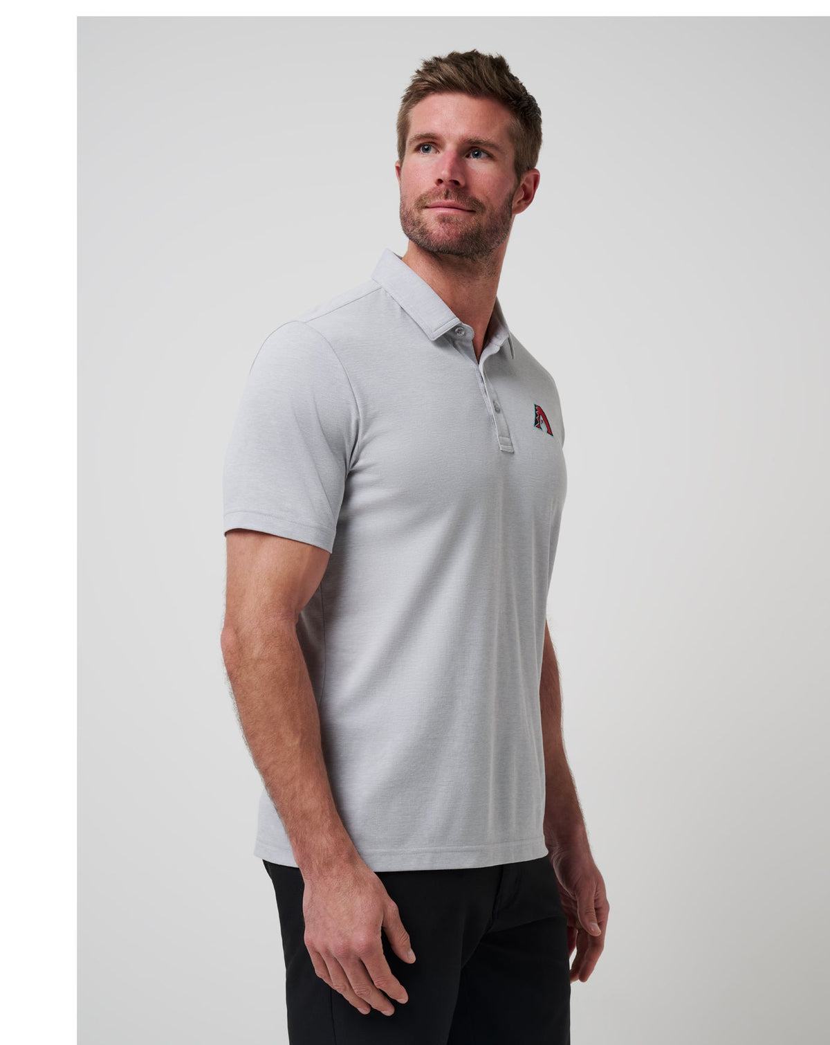 TravisMathew | Arizona Diamondbacks Playoff Pitch Polo - Heather Grey