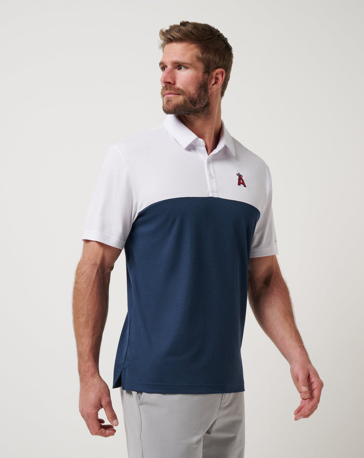TravisMathew | Los Angeles Angels Home Run Leader Polo - White/Navy