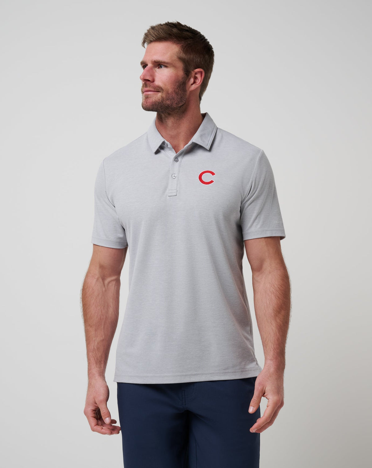 TravisMathew | Chicago Cubs Playoff Pitch Polo - Heather Grey