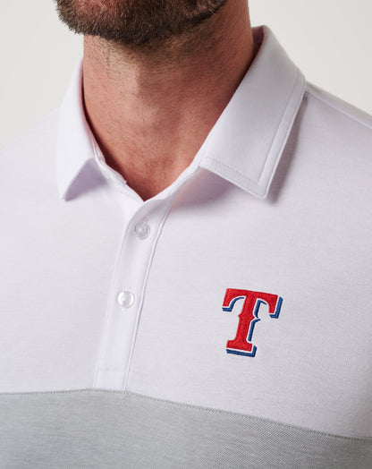 TravisMathew | Texas Rangers Home Run Leader Polo - White/Heather Grey