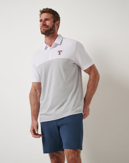 TravisMathew | Texas Rangers Home Run Leader Polo - White/Heather Grey