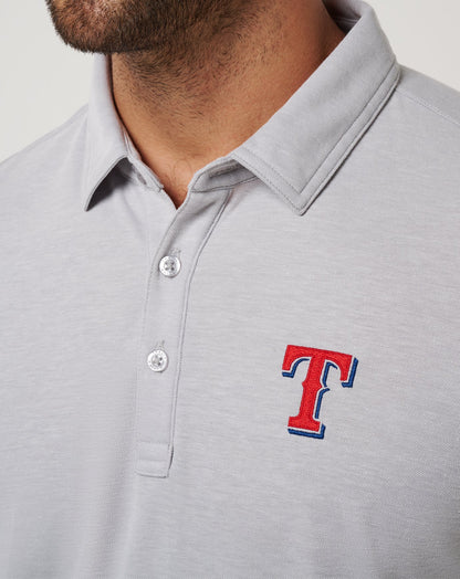 TravisMathew | Texas Rangers Playoff Pitch Polo - Heather Grey