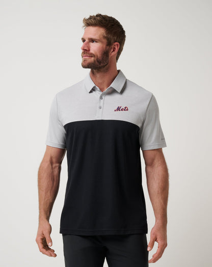 TravisMathew | New York Mets Home Run Leader Polo - Heather Grey/Black