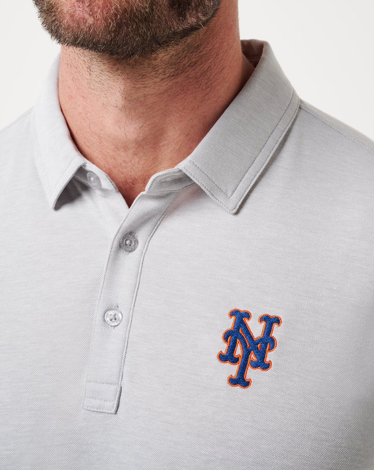 TravisMathew | New York Mets Playoff Pitch Polo - Heather Grey