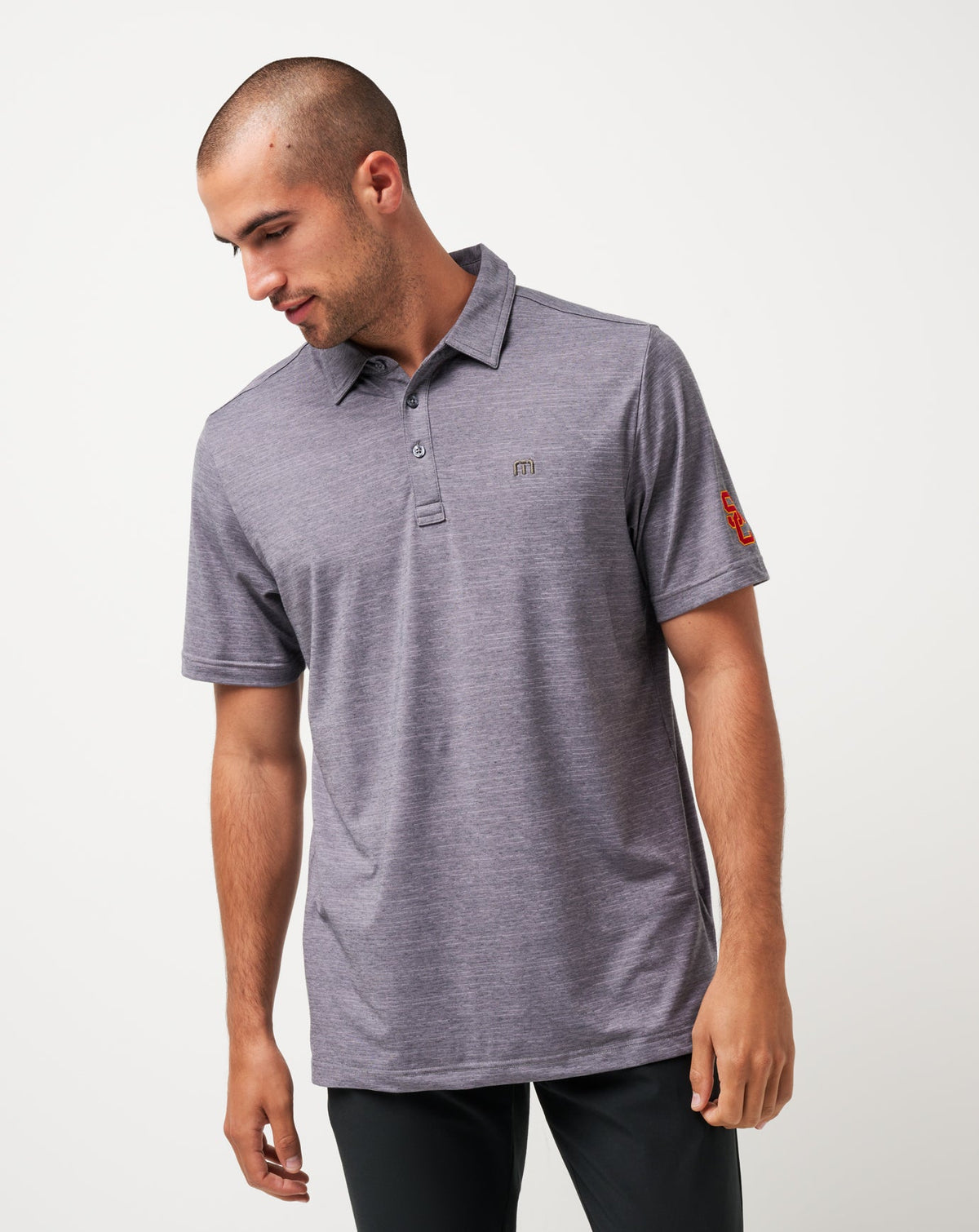 TravisMathew | USC The Heater Polo - Heather Microchip
