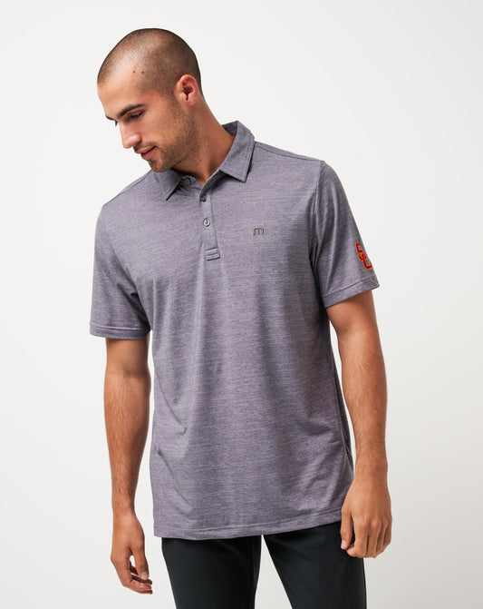 TravisMathew | USC The Heater Polo - Heather Microchip