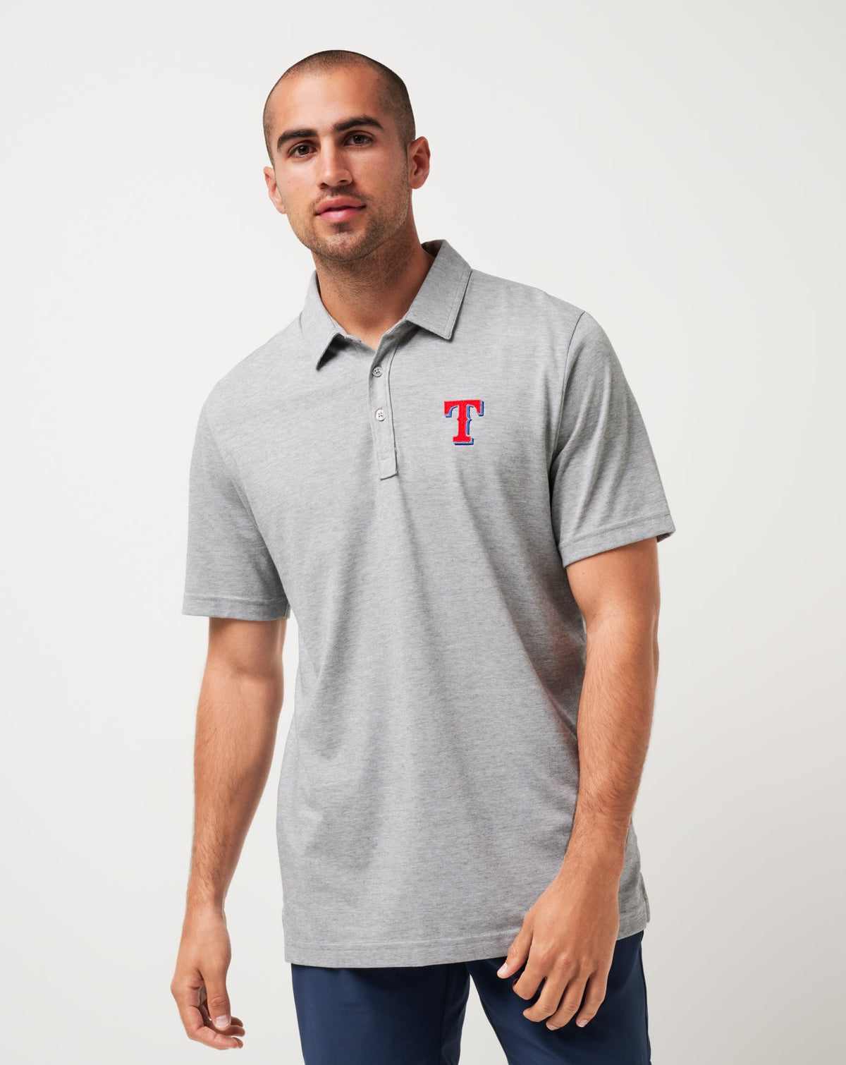 TravisMathew | Texas Rangers The Zinna Polo - Heather Grey