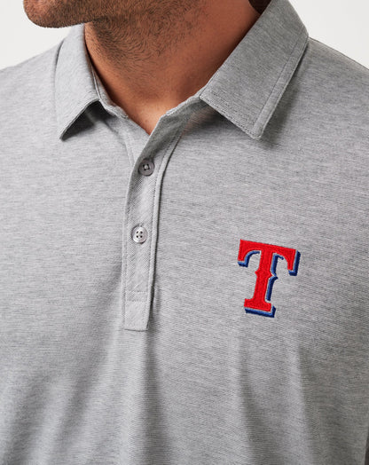 TravisMathew | Texas Rangers The Zinna Polo - Heather Grey