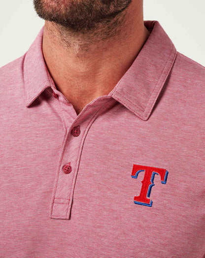 TravisMathew | Texas Rangers The Zinna Polo - Heather Cardinal