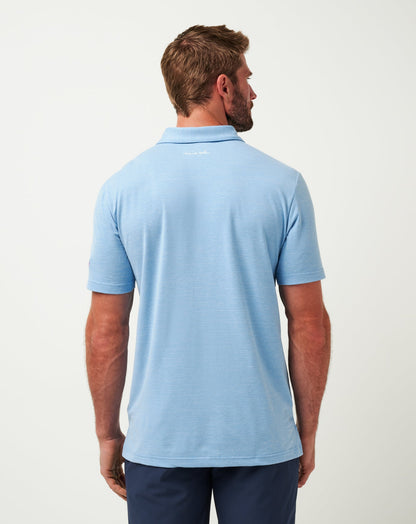 TravisMathew | Texas Rangers The Heater Polo - Heather Heritage Blue