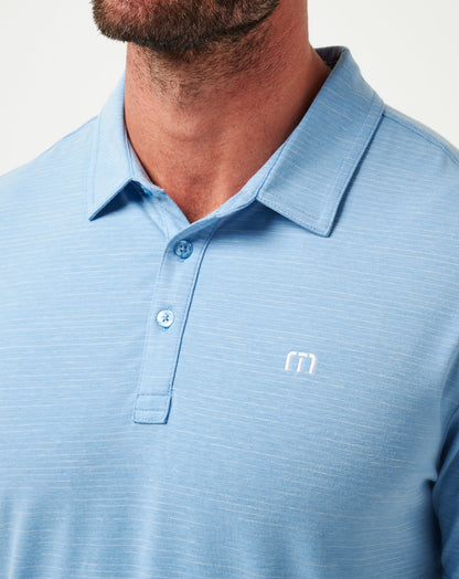 TravisMathew | Texas Rangers The Heater Polo - Heather Heritage Blue