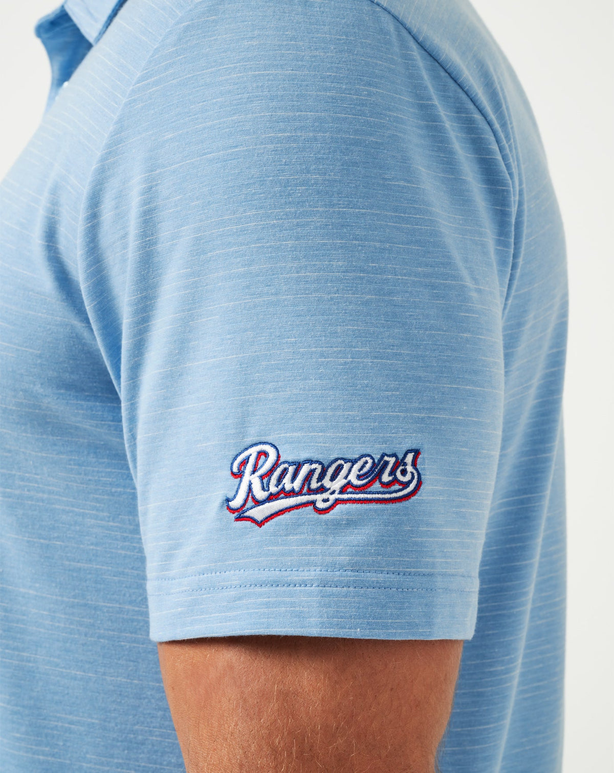 TravisMathew | Texas Rangers The Heater Polo - Heather Heritage Blue
