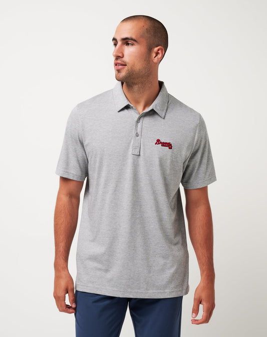 TravisMathew | Atlanta Braves The Zinna Polo - Heather Grey