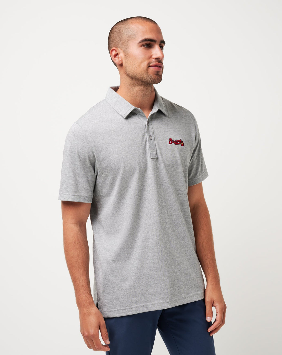 TravisMathew | Atlanta Braves The Zinna Polo - Heather Grey