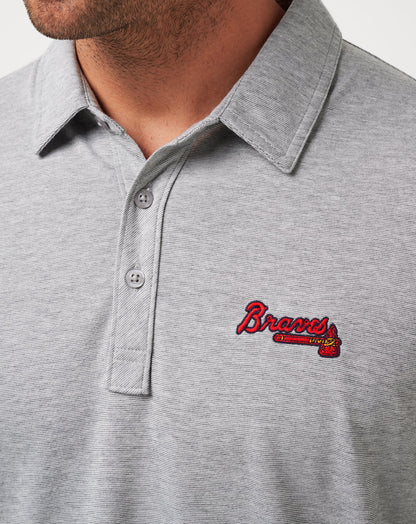 TravisMathew | Atlanta Braves The Zinna Polo - Heather Grey