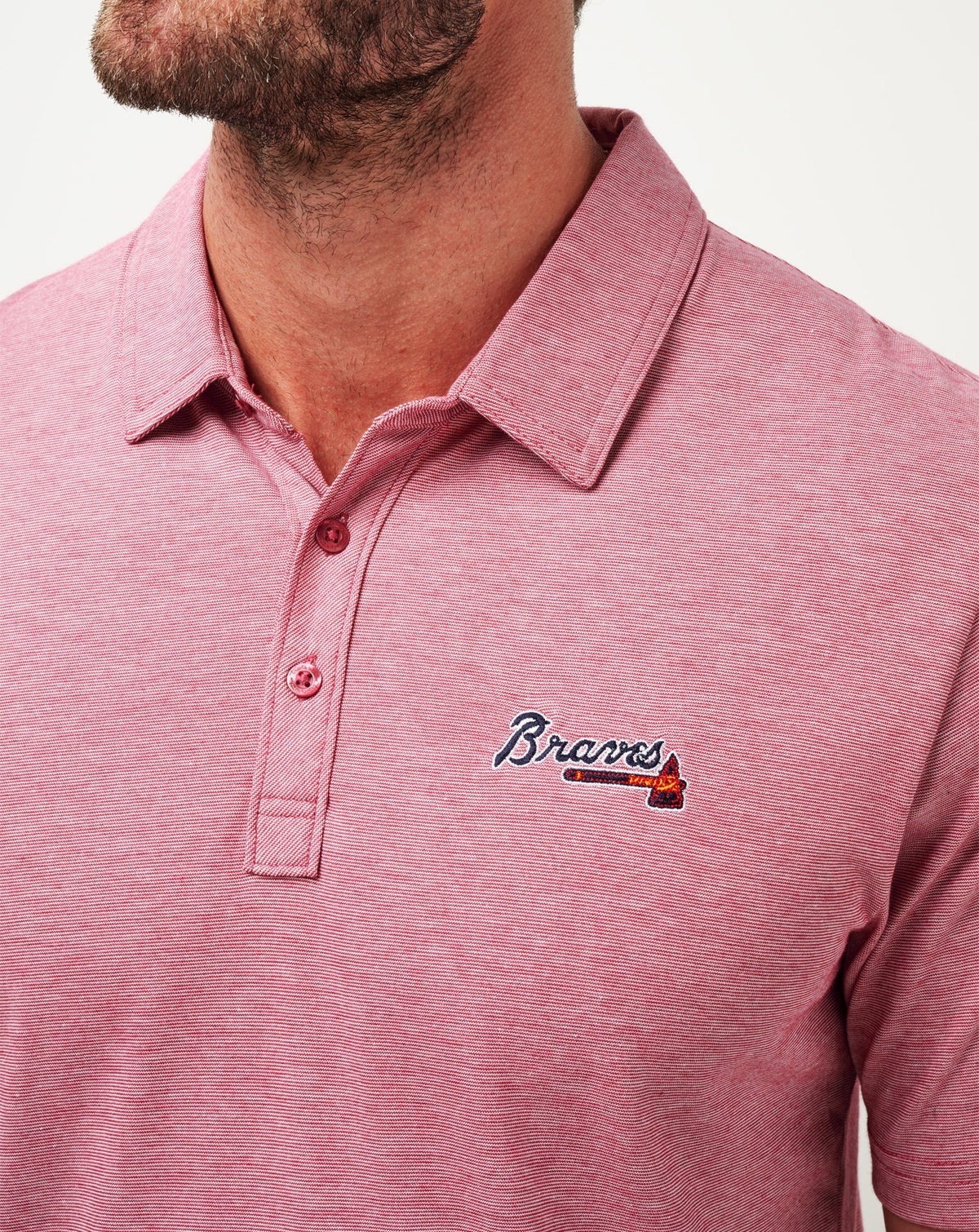 TravisMathew | Atlanta Braves The Zinna Polo - Heather Cardinal