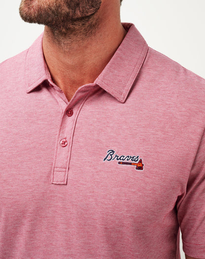 TravisMathew | Atlanta Braves The Zinna Polo - Heather Cardinal