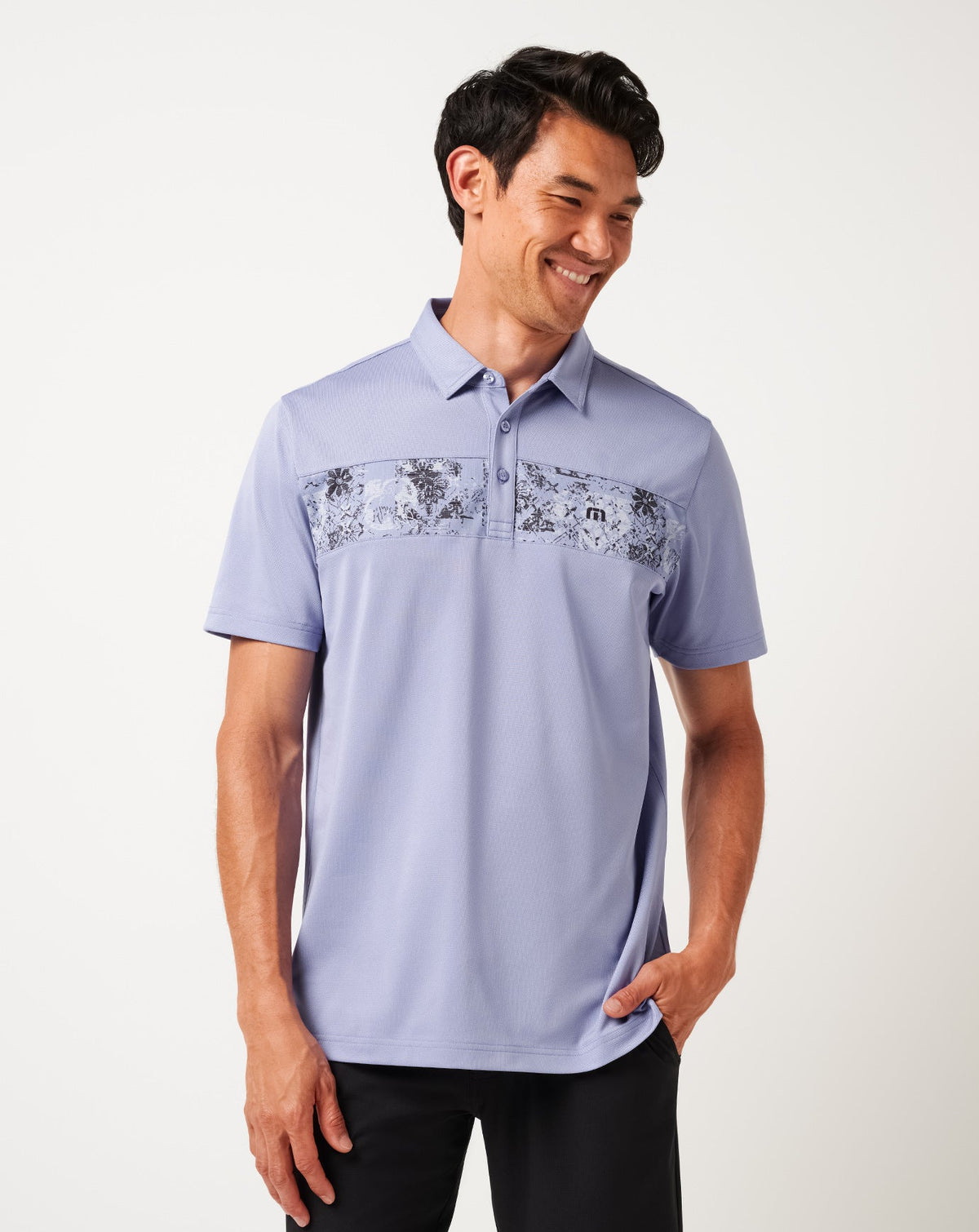TravisMathew | Good Good Chest Stripe Polo - Heather Violet Storm