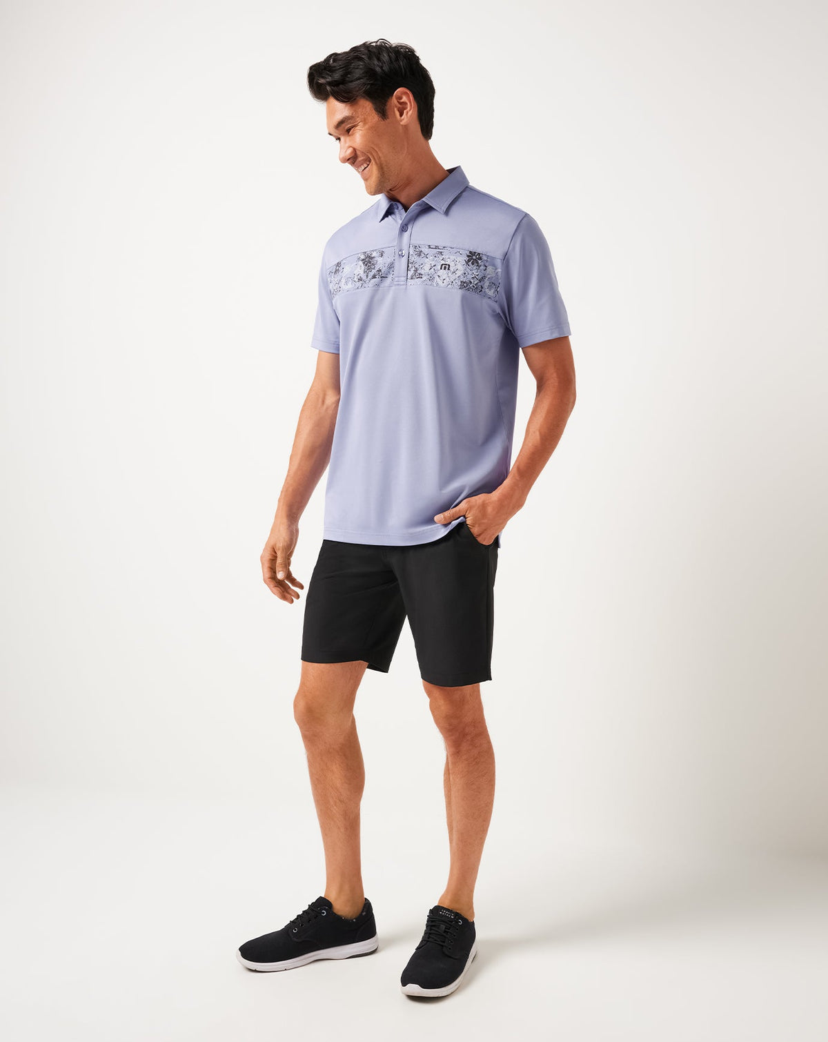 TravisMathew | Good Good Chest Stripe Polo - Heather Violet Storm