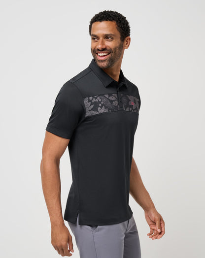TravisMathew | Good Good Chest Stripe Polo - Black/Damson