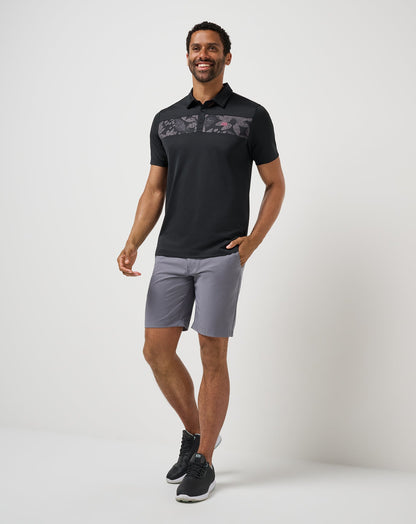 TravisMathew | Good Good Chest Stripe Polo - Black/Damson