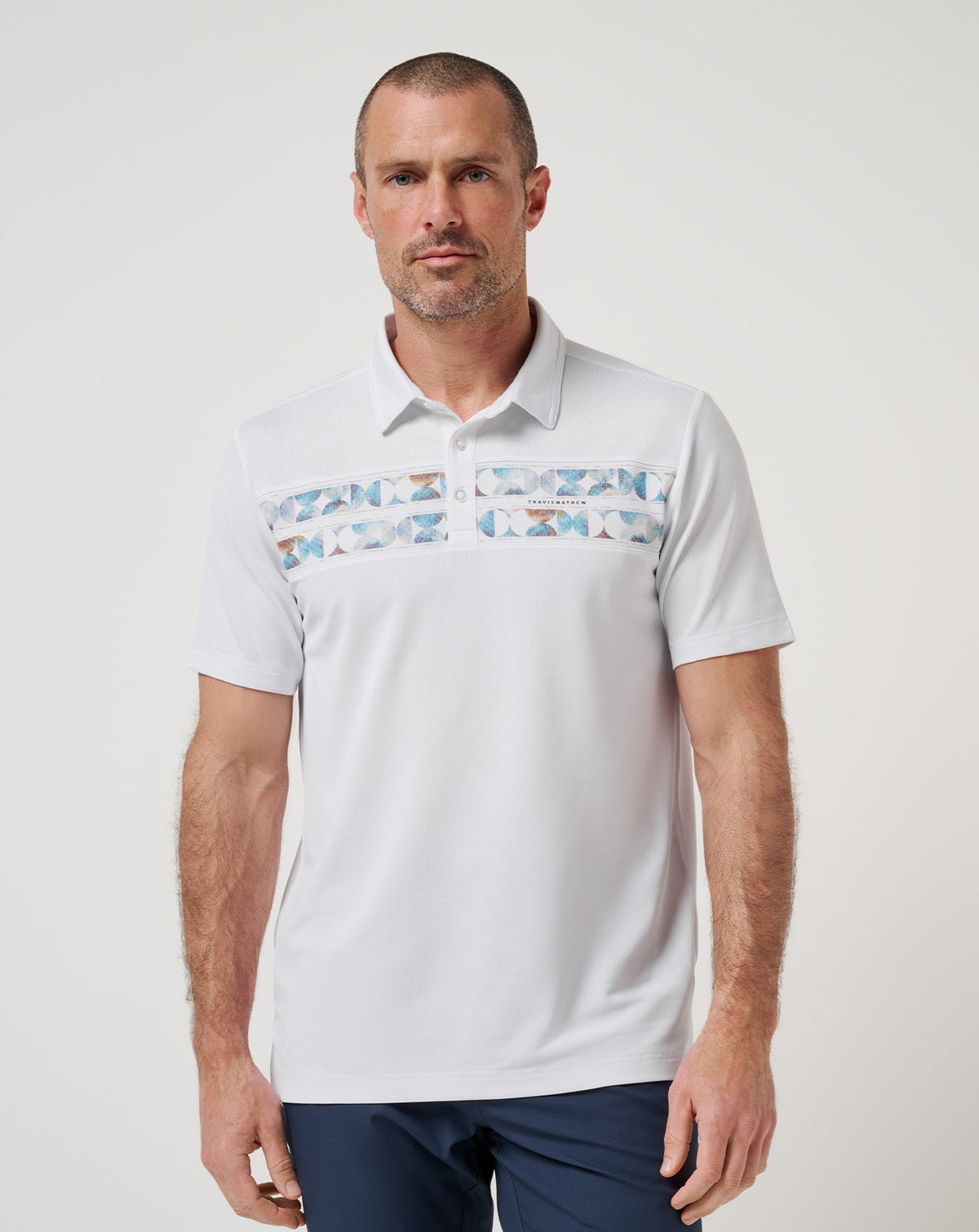 TravisMathew | Good Good Chest Stripe Polo - White