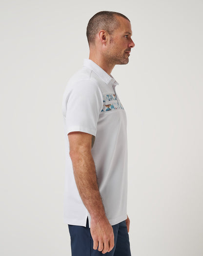 TravisMathew | Good Good Chest Stripe Polo - White