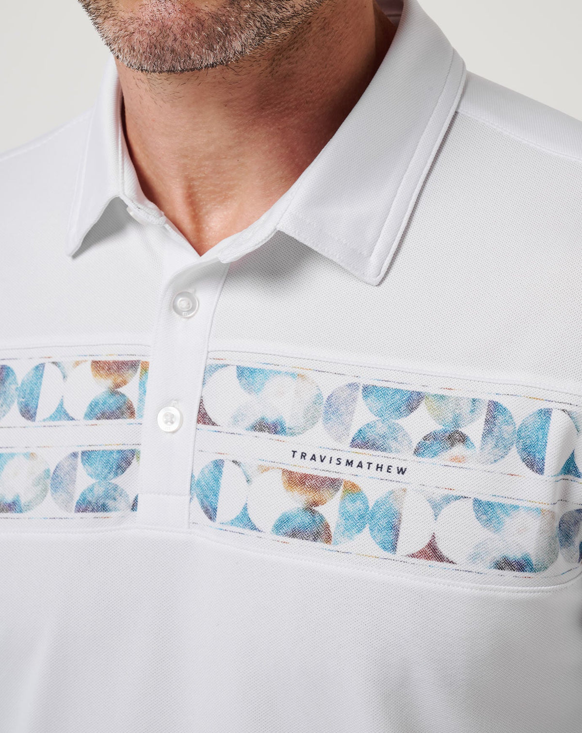 TravisMathew | Good Good Chest Stripe Polo - White