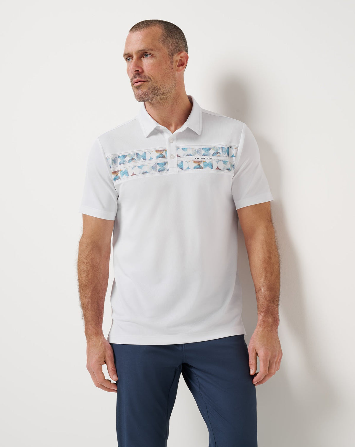 TravisMathew | Good Good Chest Stripe Polo - White