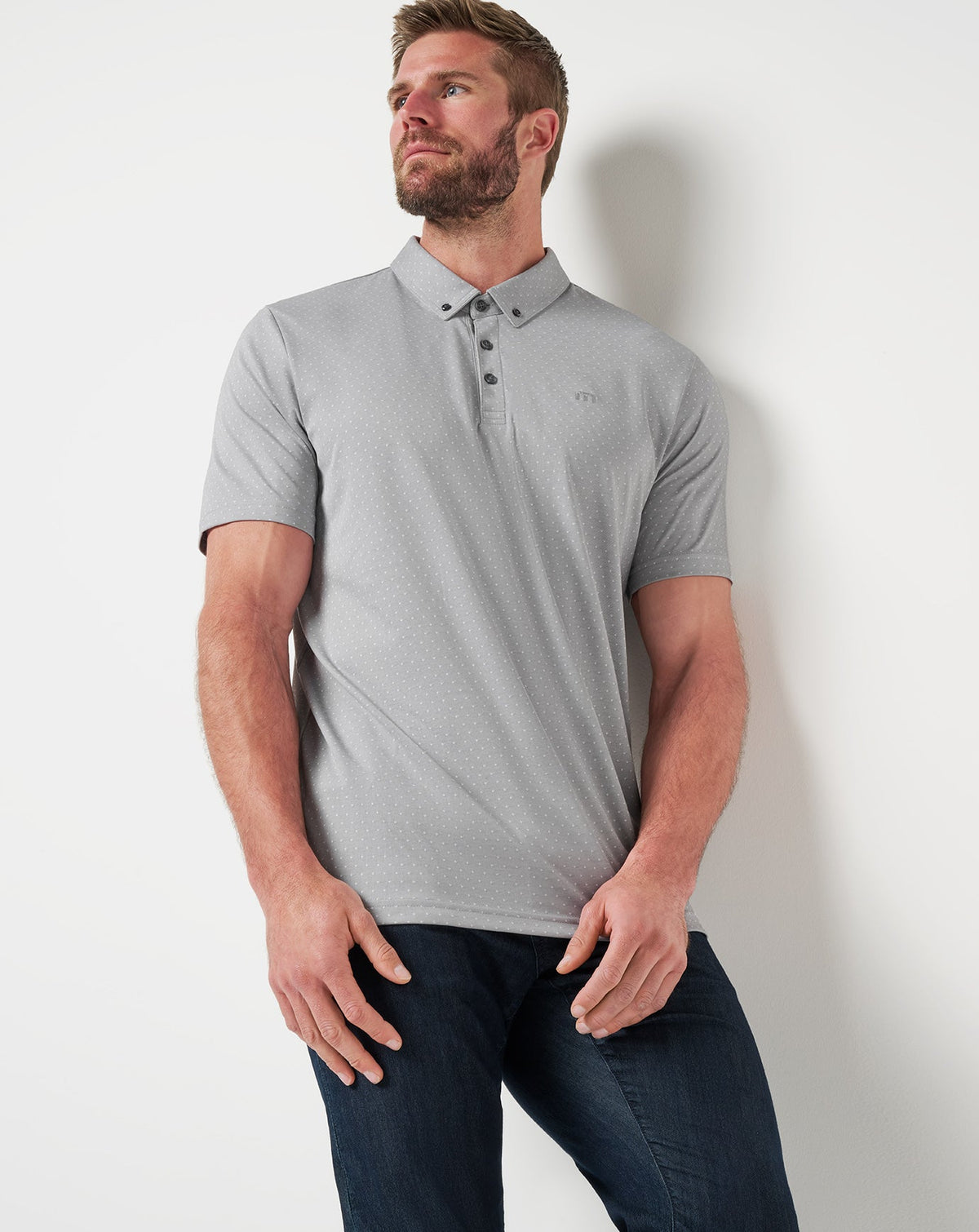 TravisMathew | Handsome Town 3.0 Polo - Heather Light Grey