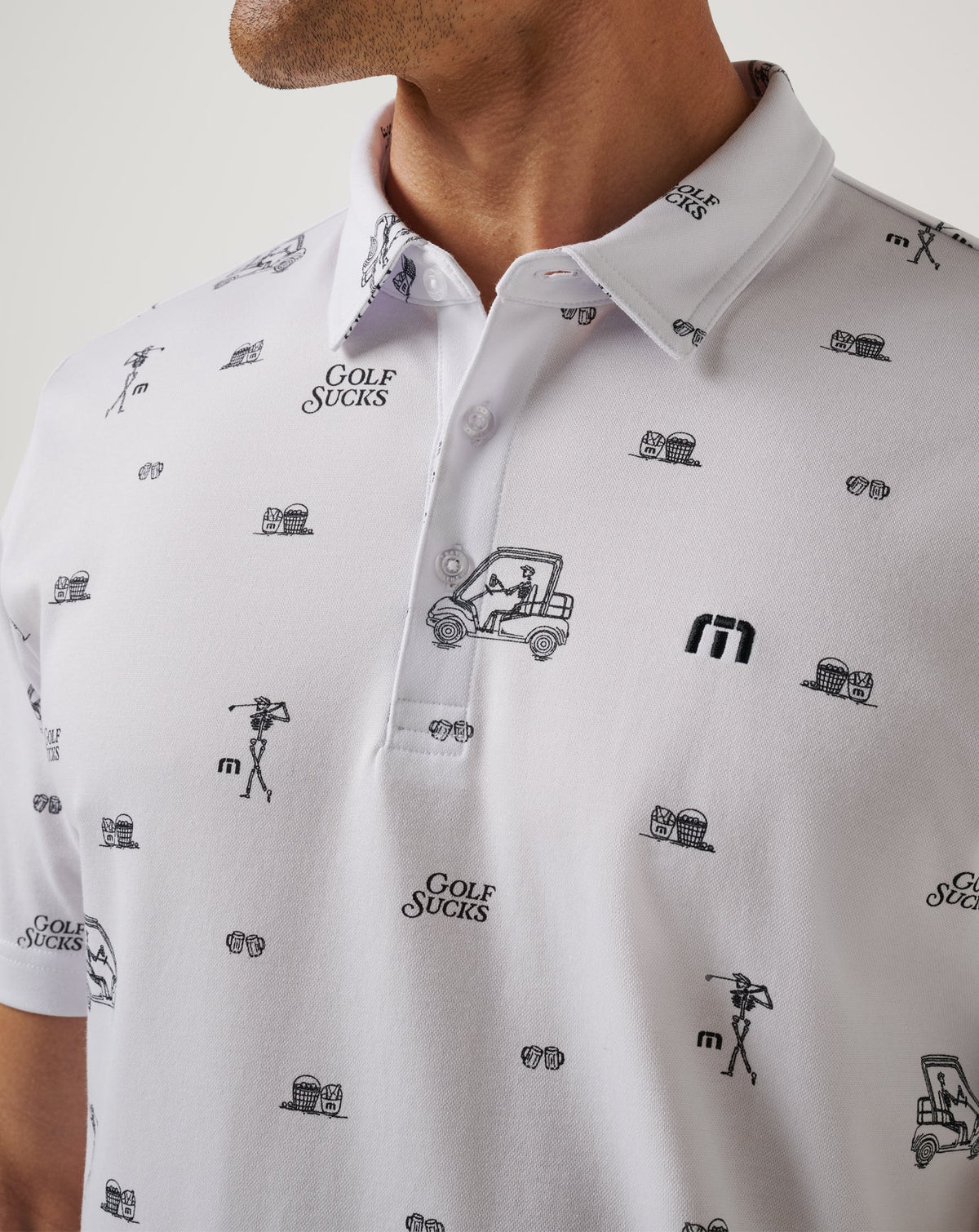 TravisMathew | Golf Sucks Polo - White
