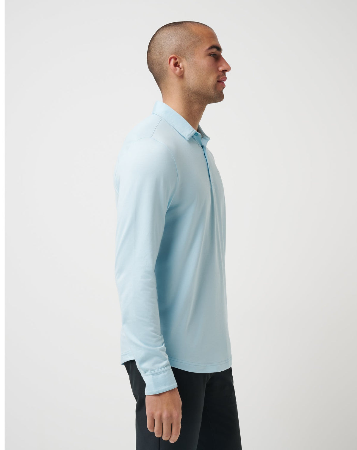 TravisMathew | Featherweight Long Sleeve Polo - Cory Blue