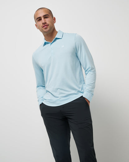 TravisMathew | Featherweight Long Sleeve Polo - Cory Blue