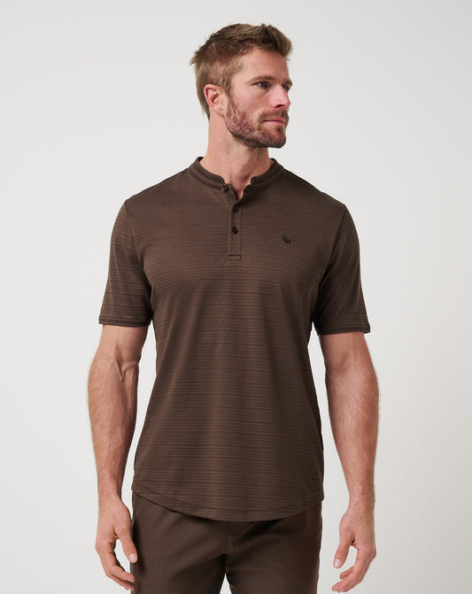 TravisMathew | Winning Record Henley Polo - Chocolate Brown