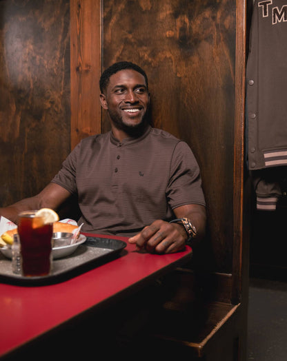 TravisMathew | Winning Record Henley Polo - Chocolate Brown