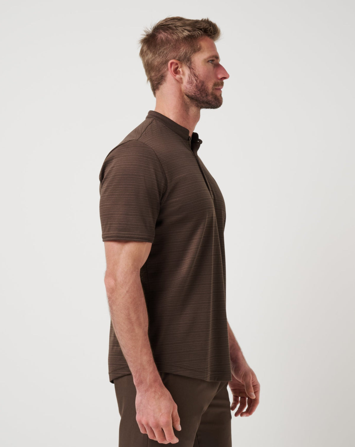 TravisMathew | Winning Record Henley Polo - Chocolate Brown
