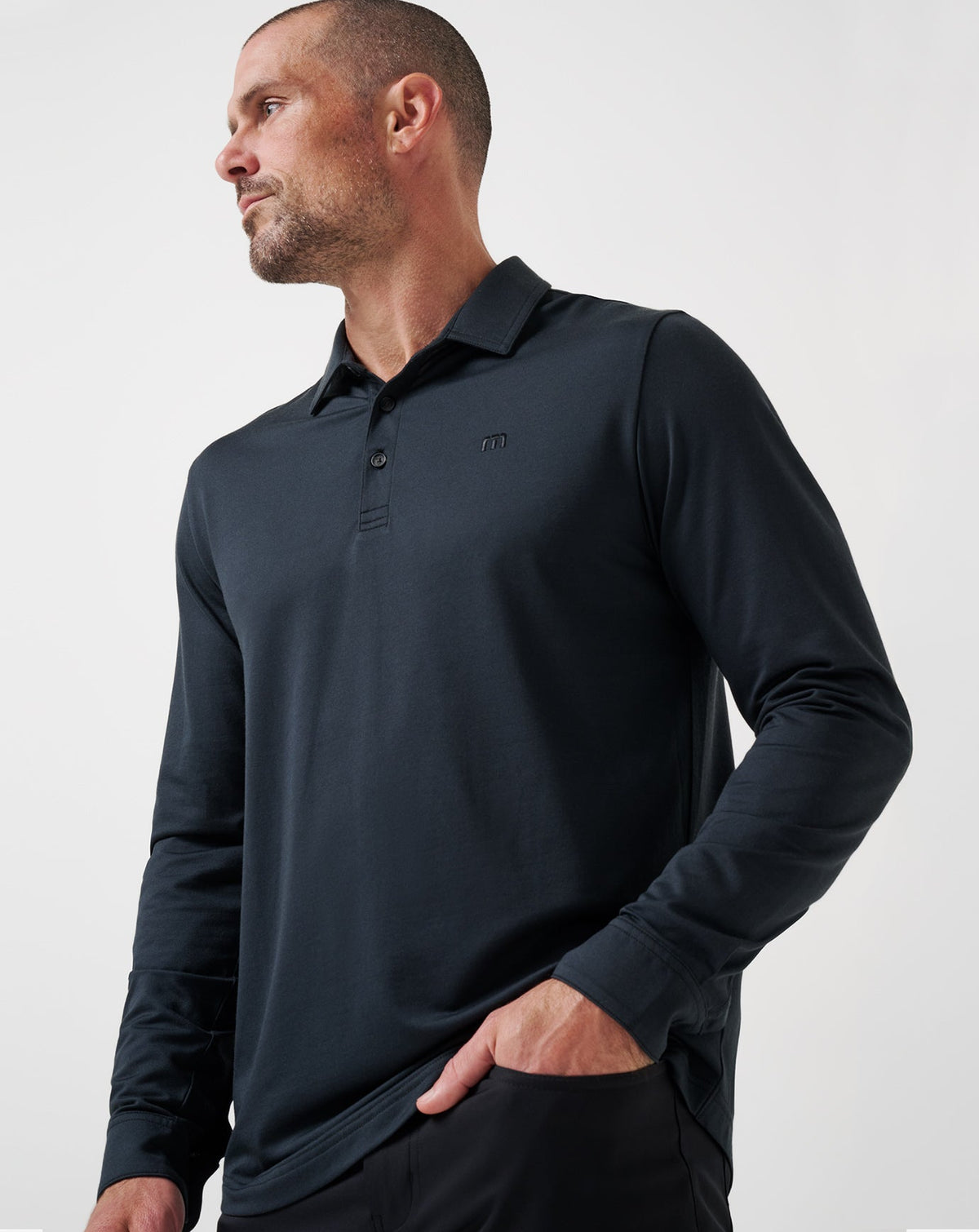 TravisMathew | Featherweight Long Sleeve Polo - Black
