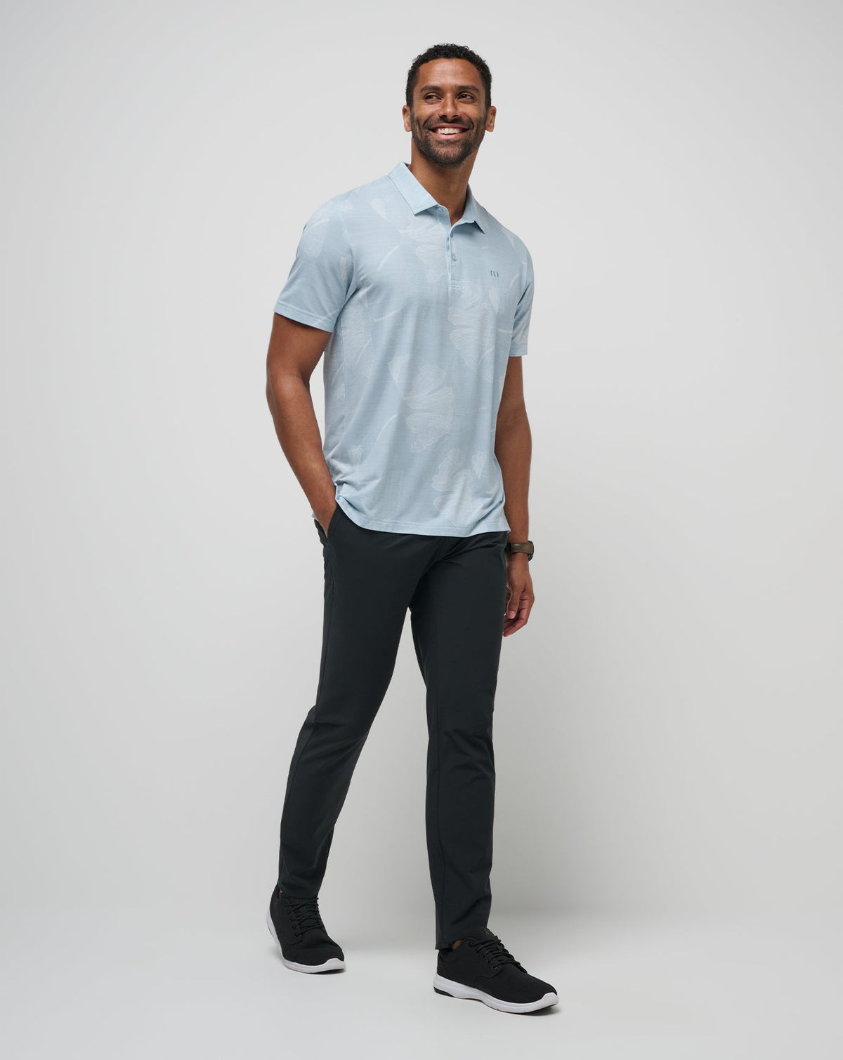 TravisMathew | Featherweight Mist Polo - Heather Dusty Blue
