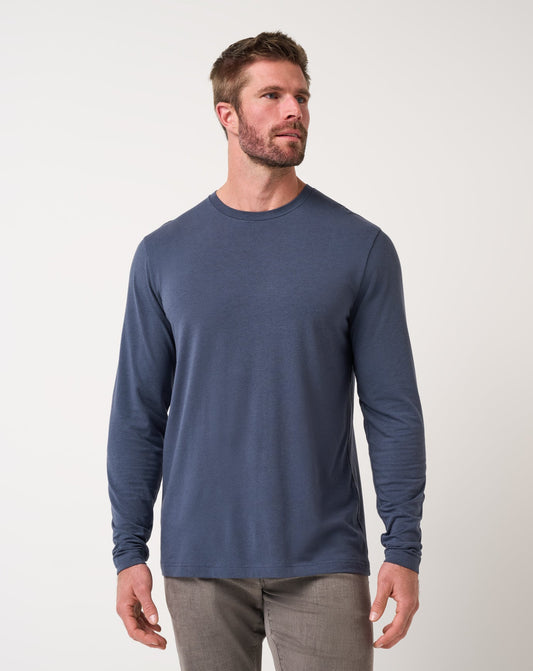 TravisMathew | Cloud Crew Long Sleeve Tee - Blue Nights
