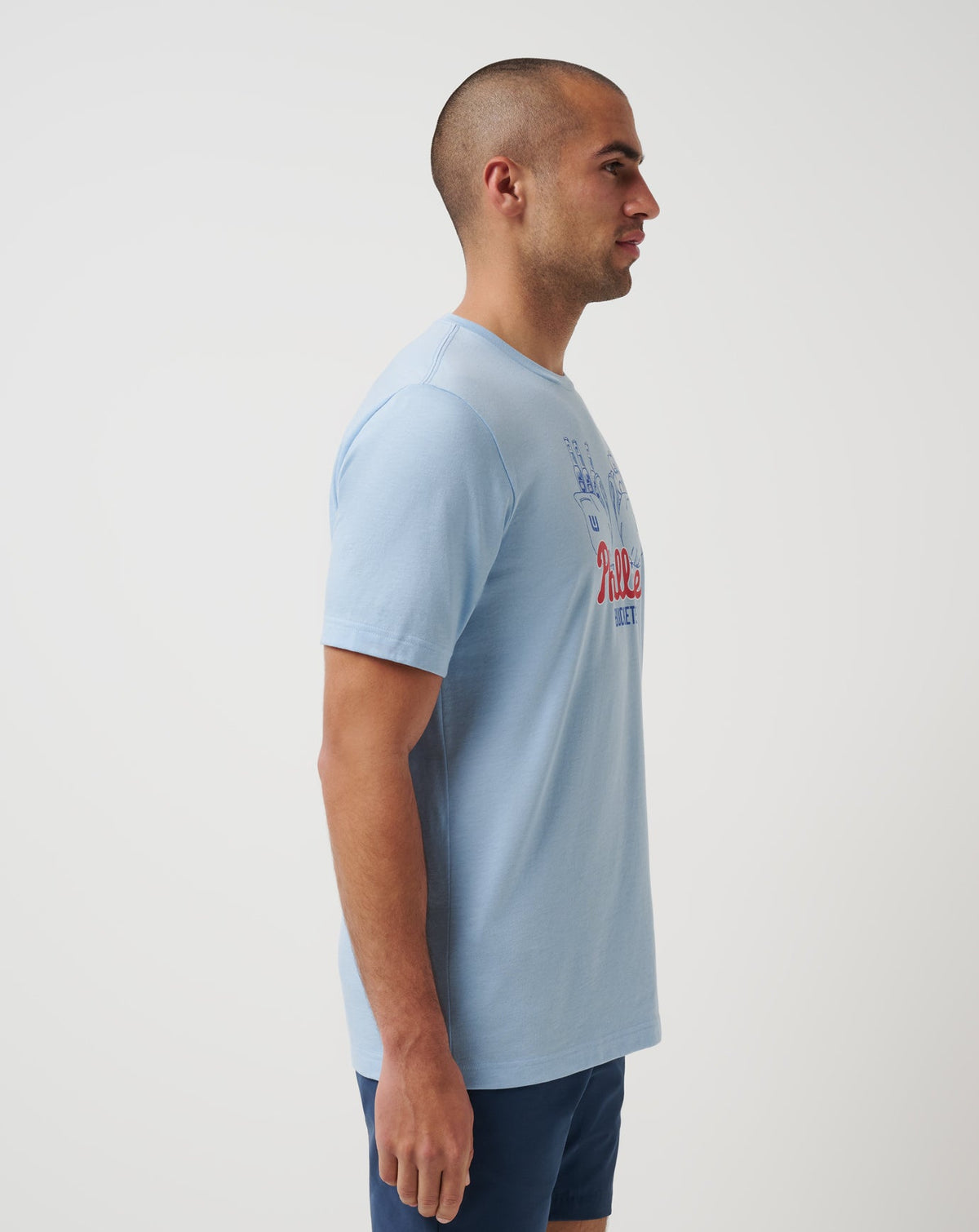 TravisMathew | Philadelphia Phillies Strike Two Tee - Heather Blue