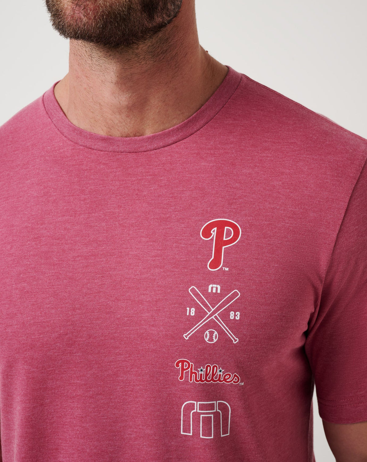 TravisMathew | Philadelphia Phillies Sunset Slam 2.0 Tee - Heather Red