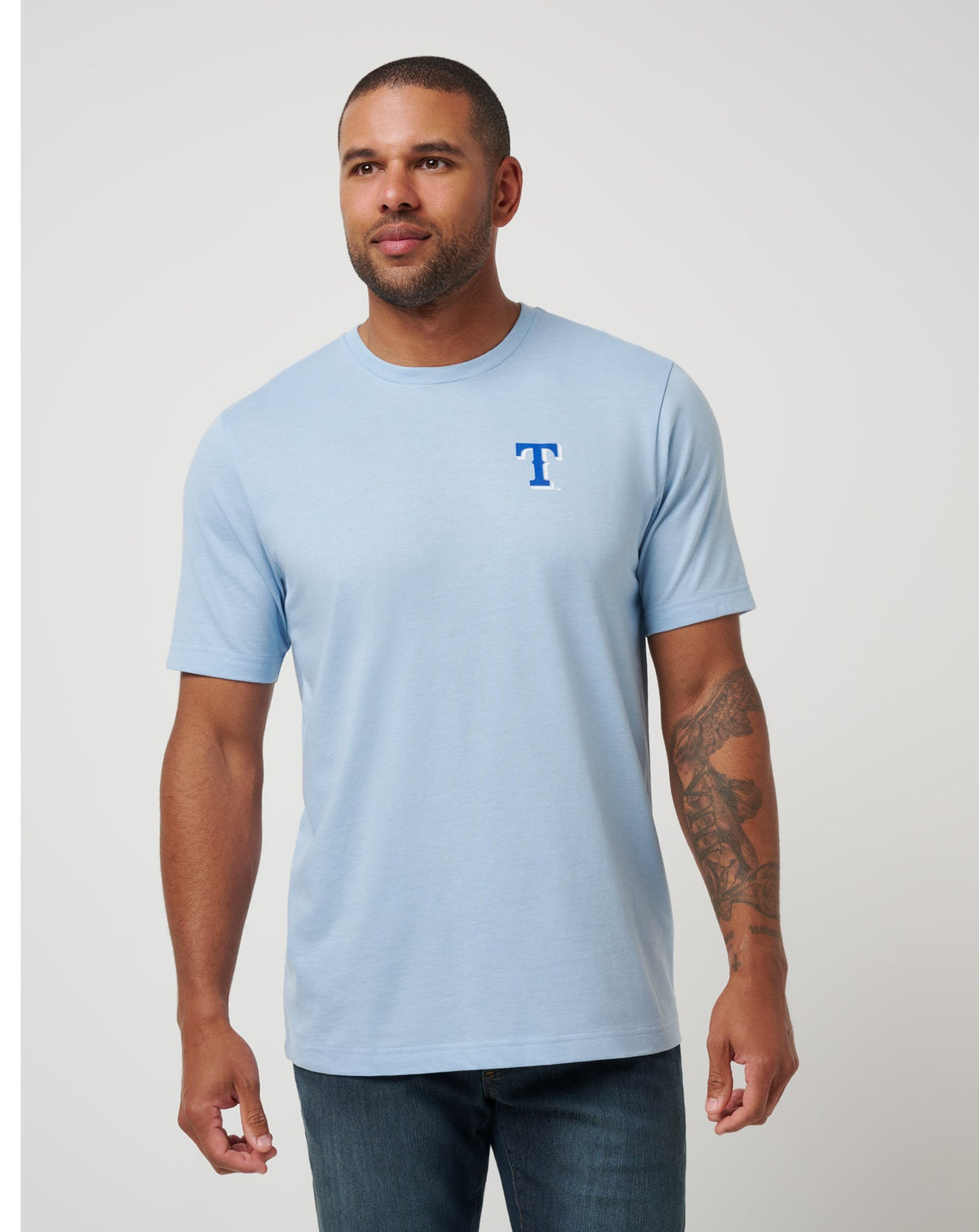 TravisMathew | Texas Rangers Friendly Rivalry Tee - Heather Blue