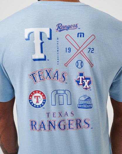 TravisMathew | Texas Rangers Friendly Rivalry Tee - Heather Blue