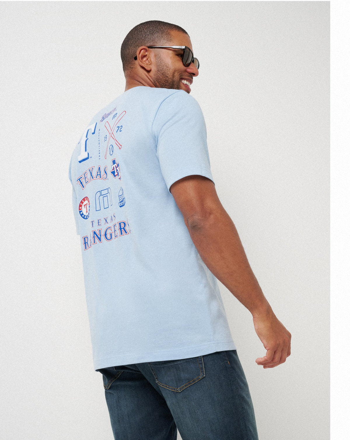TravisMathew | Texas Rangers Friendly Rivalry Tee - Heather Blue