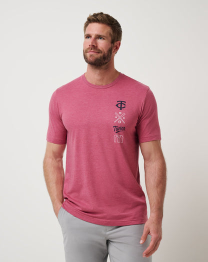 TravisMathew | Minnesota Twins Sunset Slam 2.0 Tee - Heather Red