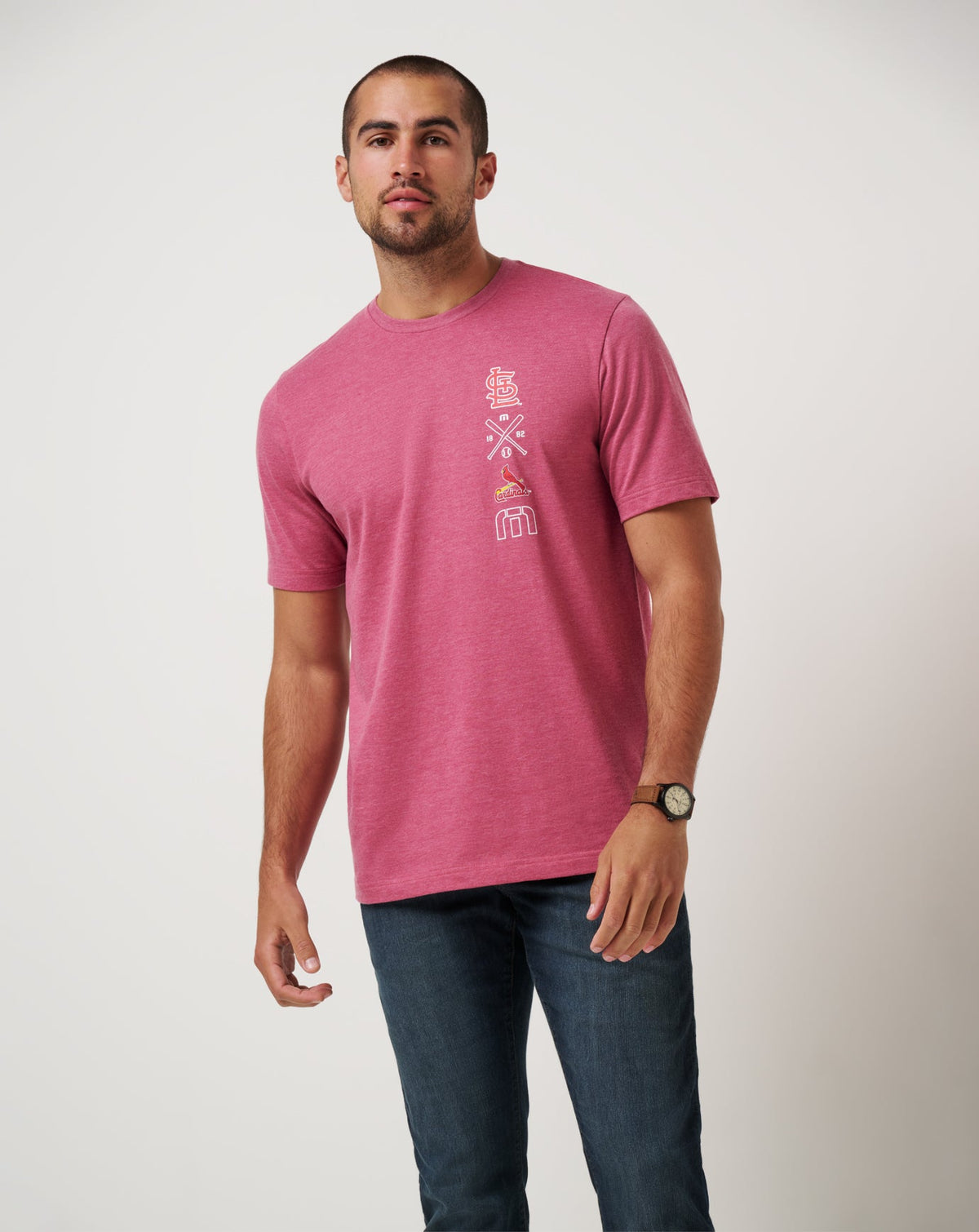 TravisMathew | St Louis Cardinals Sunset Slam 2.0 Tee - Heather Red