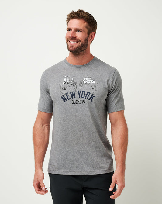 TravisMathew | New York Yankees Strike One Tee - Heather Grey