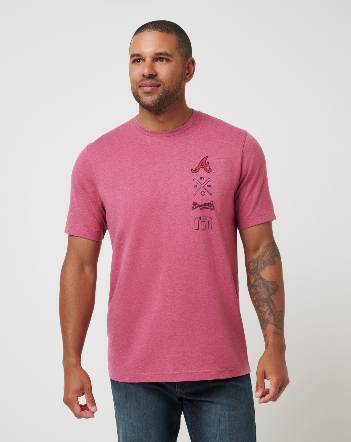 TravisMathew | Atlanta Braves Sunset Slam 2.0 Tee - Heather Red