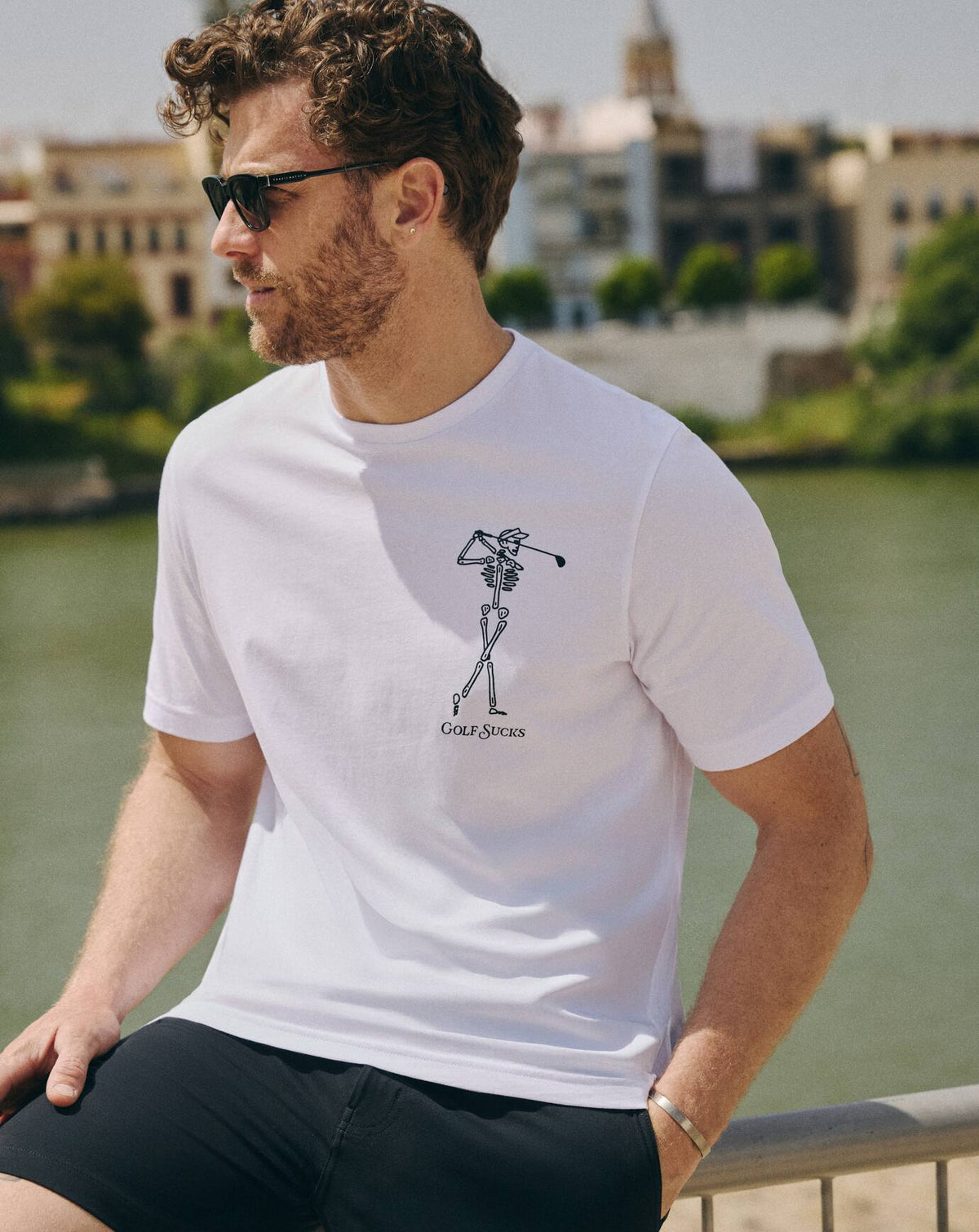 TravisMathew | Golf Sucks Tee - White