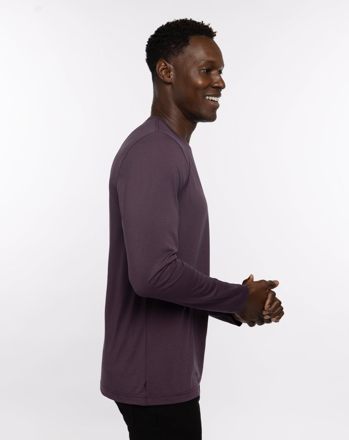 TravisMathew | The Crew Long Sleeve Tee - Mauve Wine/Blue Nights